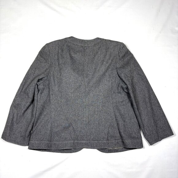 VTG Norgail LTD New York Gray 100% Wool Collarless Blazer Sport Coat Womens L - Picture 4 of 11